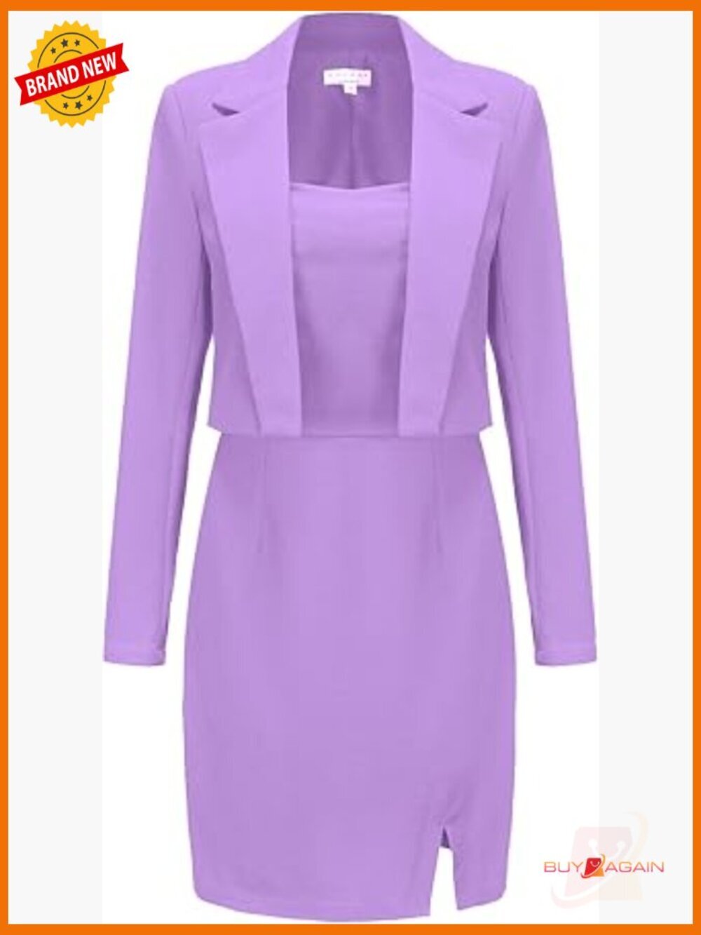 2-Piece Professional Blazer Dress Set Lightweight Business Suit